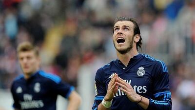 Gareth Bale of Real Madrid reacts during the La Liga match between Rayo Vallecano and Real Madrid at Estadio de Vallecas on April 23, 2016 in Madrid, Spain. (Photo by Denis Doyle/Getty Images)