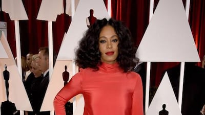 Solange Knowles’s Christian Siriano dress-cum-jumpsuit was unflattering and not at all formal enough for an award ceremony as significant as the Oscars. Frazer Harrison / Getty Images / AFP