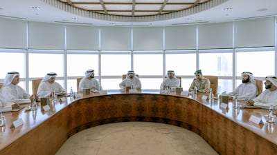 Sheikh Hamdan bin Mohammed, Crown Prince of Dubai, at a meeting of the emirate’s Higher Committee for Development and Citizens Affairs. Photo: Dubai Media Office