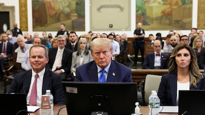 Former US president Donald Trump attends the trial against him, his adult sons, the Trump Organisation and others in a civil fraud case brought by state Attorney General Letitia James, at a Manhattan court. Reuters