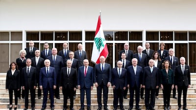 Members of the new Lebanese government at the presidential palace in Baabda, Lebanon on February 11, 2025. Reuters