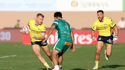 Dubai Hurricanes in possession during the Gulf Men’s League final against Bahrain