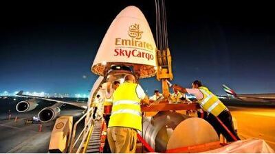 Emirates SkyCargo came to the rescue of a ship undergoing repairs when it transported a 36-tonne rudder part to Dubai. Courtesy: Emirates SkyCargo