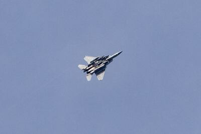 An Israeli F-35 jet fighter flying above north Gaza on November 22. AFP