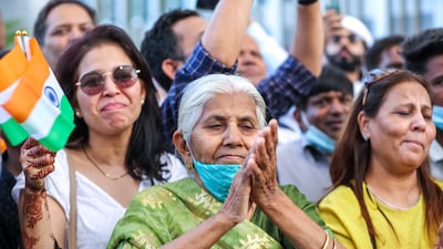Indians turned out in force for their country's national day at Expo 2020 Dubai. Victor Besa / The National