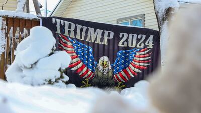 A campaign sign outside a home ahead of the Iowa caucus in Des Moines. Alex Wroblewski / Bloomberg