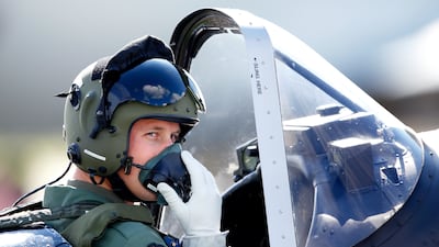 Former RAF pilot Prince William, pictured at the controls of a Chipmunk aircraft in 2015, is due to visit Saudi Arabia. Getty Images