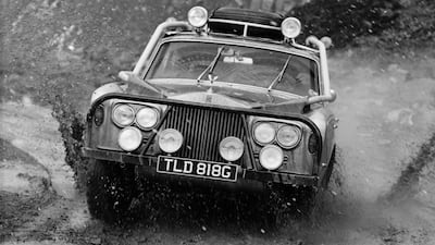 A modified Rolls-Royce Silver Shadow in pre-rally trials in Shropshire, in 1970.