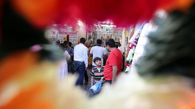 People shop during Diwali in Bur Dubai on Saturday, October 26, 2019. Chris Whiteoak / The National