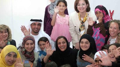 Sheikha Lubna Al Qasimi opens the Mrigb Al Fuhud refugee camp created by the UAE for Syrian refugees in Jordan. Photo courtesy of WAM