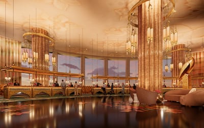 A render of the main lobby at Wynn Resort Al Marjan Island, Ras Al Khaimah. Photo: Wynn Resorts