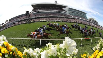 Action from the Melbourne Cup at Flemington Racecourse on Tuesday, November 5. The race was won by Vow and Declare. Getty