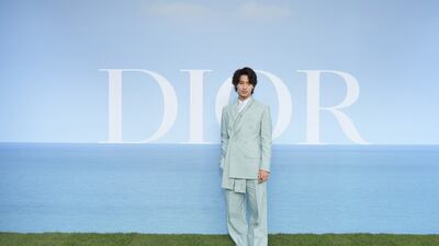 Japanese actor and model Ryusei Yokohama attends the Dior Homme photocall. Getty Images For Christian Dior