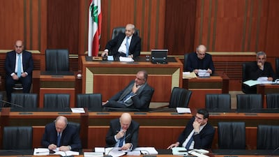 Lebanese Parliament Speaker Nabih Berri leads a session in Beirut. Reuters