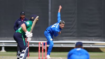Italy's Thomas Draca bowls against Ireland