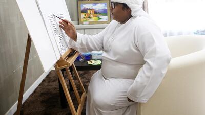 The father of Emirati artist Hamad Al Zyoudi, 14, is delighted that his son will have an outlet for his talent. Pawan Singh / The National