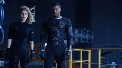 Kate Mara and Michael B Jordan star in the new Fantastic Four film. Ben Rothstein / Twentieth Century Fox via AP