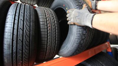 Unlike new tyres, used tyres may display exposed cords, bead damage and evidence of run-flat damage. Ravindranath K / The National
