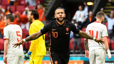 Memphis Depay - 8: Pressure on the Barca-bound forward to perform after underwhelming tournament so far. Scored the opener – his 31st of the season – and rightly congratulated Malen for setting him up. Scored or assisted in nine of his last 10 games – and it his shot that was saved and fell to Wijnaldum for the third. Reuters