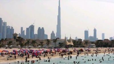Dubai received 859,581 hotel guests in December last year, compared with 165,212 in Abu Dhabi. Pawan Singh / The National