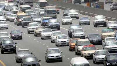 Traffic builds up on Sheikh Zayed road.