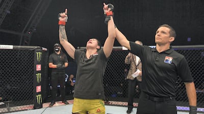 Ketlen Vieira of Brazil after defeating Sijara Eubanks in their women's bantamweight bout. Josh Hedges / Zuffa LLC