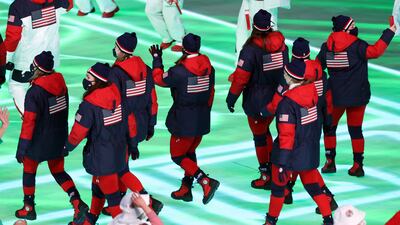 Athletes for Team USA enter the stadium during the opening ceremony. Getty Images