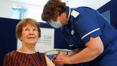 Maggie Keenan, 90, received the first Covid shot outside a clinical trial, in the UK, on December 8, 2020. PA