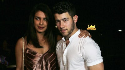 Indian actress Priyanka Chopra (L) and US musician Nick Jonas are pictured after a dinner in Mumbai yesterday. Photo / AFP