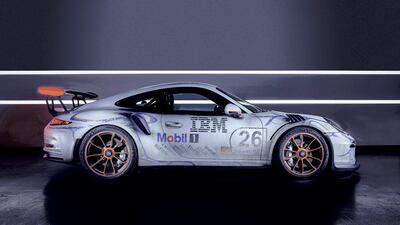 A Porsche 911 GT3 RS at District31 in Dubai. Cloud 9 Photography