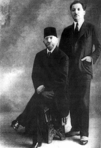 Riad Al Solh and his father, Rida Al Solh, in 1924. Alamy