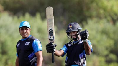 Vriitya Aravind celebrates his 50. Chris Whiteoak / The National