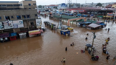 Flooded streets in Accra, Ghana. EPA