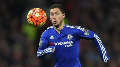 Chelsea's Eden Hazard in action during a Premier League match against Manchester United at Old Trafford, Manchester, Britain, 28 December 2015. EPA/PETER POWELL