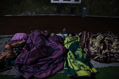 People were sleeping outdoors as Turkey's government promised to provide containers. AP