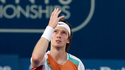Andrey Rublev celebrates winning his quarter-final match against Mackenzie McDonald at the Dubai Duty Free Tennis Championships. Reuters