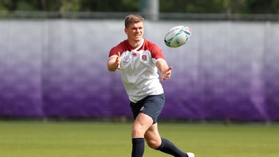 England centre Owen Farrell during a training session at Beppu Jissoji Multipurpose Ground, Beppu, Japan. Reuters