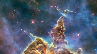 This image of the Carina Nebula Pillars, cosmic pinnacles within a tempestuous nursery of infant stars, was taken on February 1, 2010. Courtesy Nasa