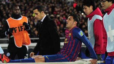 David Villa's season came to a premature end when he broke his leg in Japan.