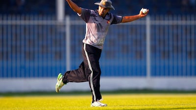 Khurram Khan of the UAE celebrates catching a shot from Gyanendra Malla of Nepal during the ACC Trophy Final in 2012. Jake Badger/The National
