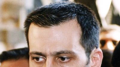 Maher Al Assad, during the funeral of his father Hafez, in the village of Qerdaha in the Alawite Mountains, June 2000. AFP