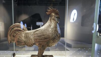 A projection of power: a proud brass rooster from the Kingdom of Benin, aka present-day Nigeria. Victor Besa / The National