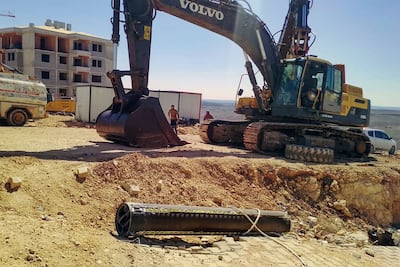 Part of a ballistic missile intercepted by Nato in Turkish airspace on March 9, 2026. DHA / AFP