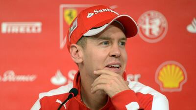 Formula One driver Sebastian Vettel of Ferrari talks during a press conference in Jerez for F1's winter testing on Sunday. Peter Steffen / EPA
