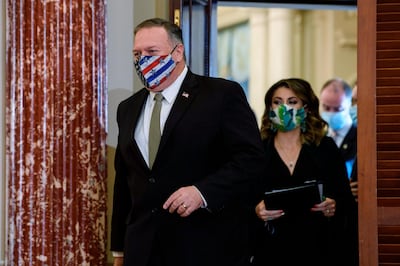 Mike Pompeo defended the US policy of maximum pressure on Tehran. AP