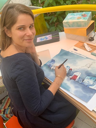 Drawn after the war in Syria began, the illustrations for the book 'Tomorrow' marked a drastic turn in style from surreal, dreamy pastels to a darker realism. Photo: Nadine Kaadan