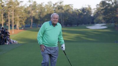 Former Masters champion Arnold Palmer at at the Augusta National Golf Club in Augusta, Georgia. Jim Young / Reuters