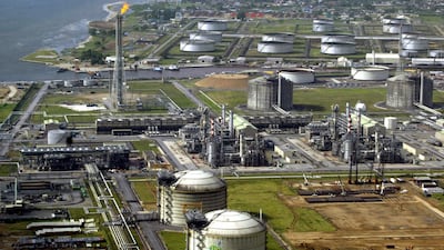 Shell's oil and gas terminal on Bonny Island in southern Nigeria's Niger Delta. The country's huge and low-cost reserves have tantalised investors for decades, but production in 2019 was only at the level of the early 1970s. AFP
