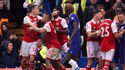 Tempers flare late in the game at Stamford Bridge. PA