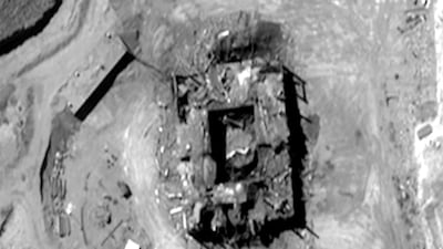A suspected Syrian nuclear reactor, seen in a US intelligence image, which was destroyed by the Israeli military in 2007. AFP